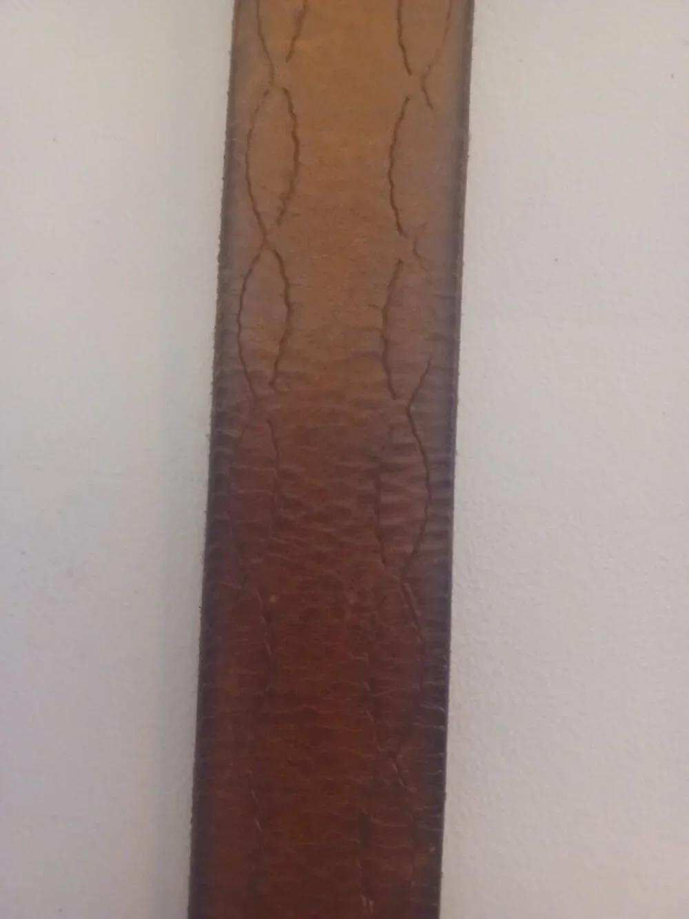 Vintage 80s GAP Leather Belt Made in USA Wavy Embossed Pattern Boho Western - Picture 3 of 6
